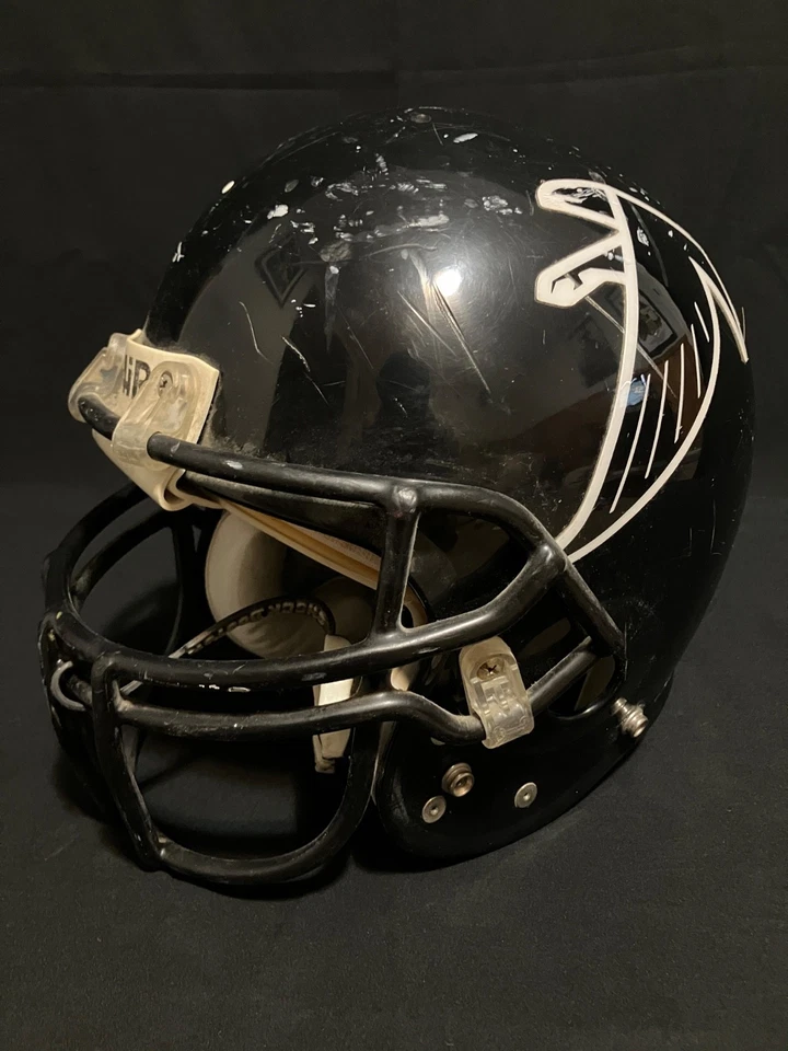 Capacete de futebol usado em jogos Atlanta Falcons - Preto/logotipo antigo - 2000 - Imagem 3 de 4