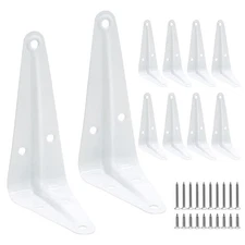 10 Pack White Shelf Brackets 4 Inch Metal Floating Shelf Brackets Heavy Duty ...