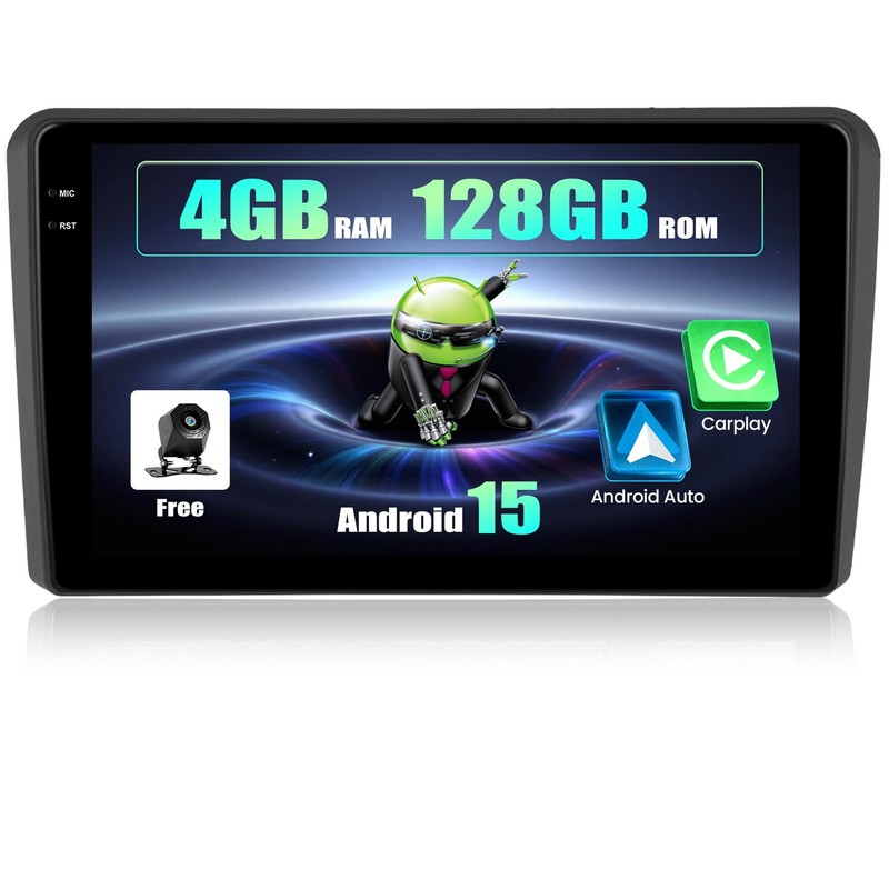 Sixwin 4+128g Android 15 Autoradio per Audi A3 2003-2012/s3 2006-2012/rs3 - Immagine 1