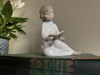 Vintage Zaphir Lladro - Junge liest Porzellan Figur Spanien 70er Jahre