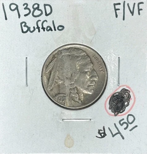 1938-D BUFFALO NICKEL ~ FINE/VF ~NICE COIN~