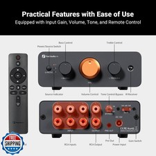 Fosi Audio P4 Mini Preamplificatore con 3 Ingressi RCA, Home Audio Stereo Preamplificatore per Am...