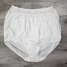 2X-Vtg USA DIXIE BELLE Cream Nylon Scallop Trim Gusset Panties USA Made Size 14