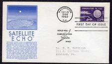 1960 Communication Satellite ECHO (Scott 1173 ) - Deep Blue Anderson FDC TD363