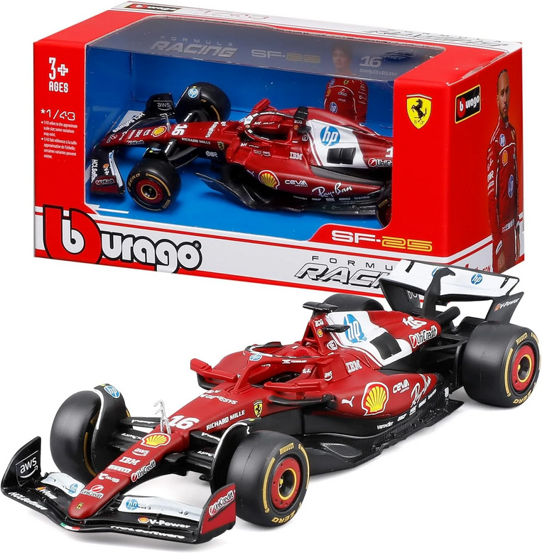 1:43 Bburago B18-36853L Charles Leclerc Ferrari SF-25 #16 2025