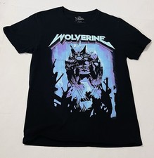 Marvel X-Men Wolverine Graphic T-Shirt Men  s Medium Black Vintage Style Tee