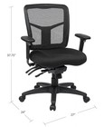 ProGrid Black Mid Back Managers Office Chair with Adjustable Arms — photo 2