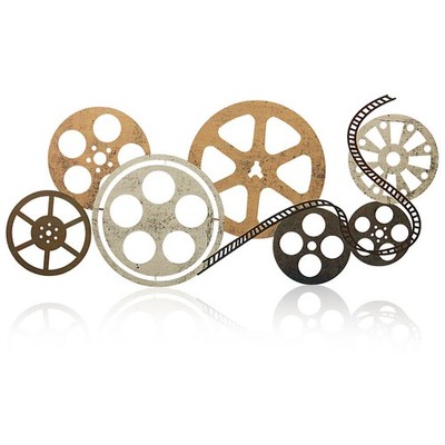 Metal Movie Reel Wall Art Abstract Antique Movie Theater Decor Contemporary D...