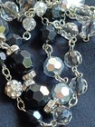 Multi Strand Crystal Bead Jet Fireball Multi Strand Necklace WHBM Black White — photo 3