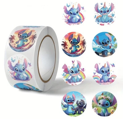 100 LILO & STITCH ASSORTED 1" STICKERS LABELS SEAL DISNEY PARTY FAVOR GIFT MOVIE