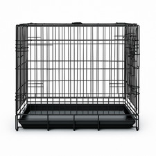 30 Inch Heavy Duty Metal Dog Cage Crate Medium Size Black Pet Kennel Carrier