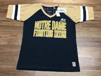 WOMENS M - NEW Pressbox NCAA Notre Dame Fighting Irish Football T-Shirt