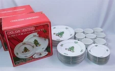 FAIRWINDS Holiday Hostess Christmas Tree Dinnerware Set - NEW in Boxes