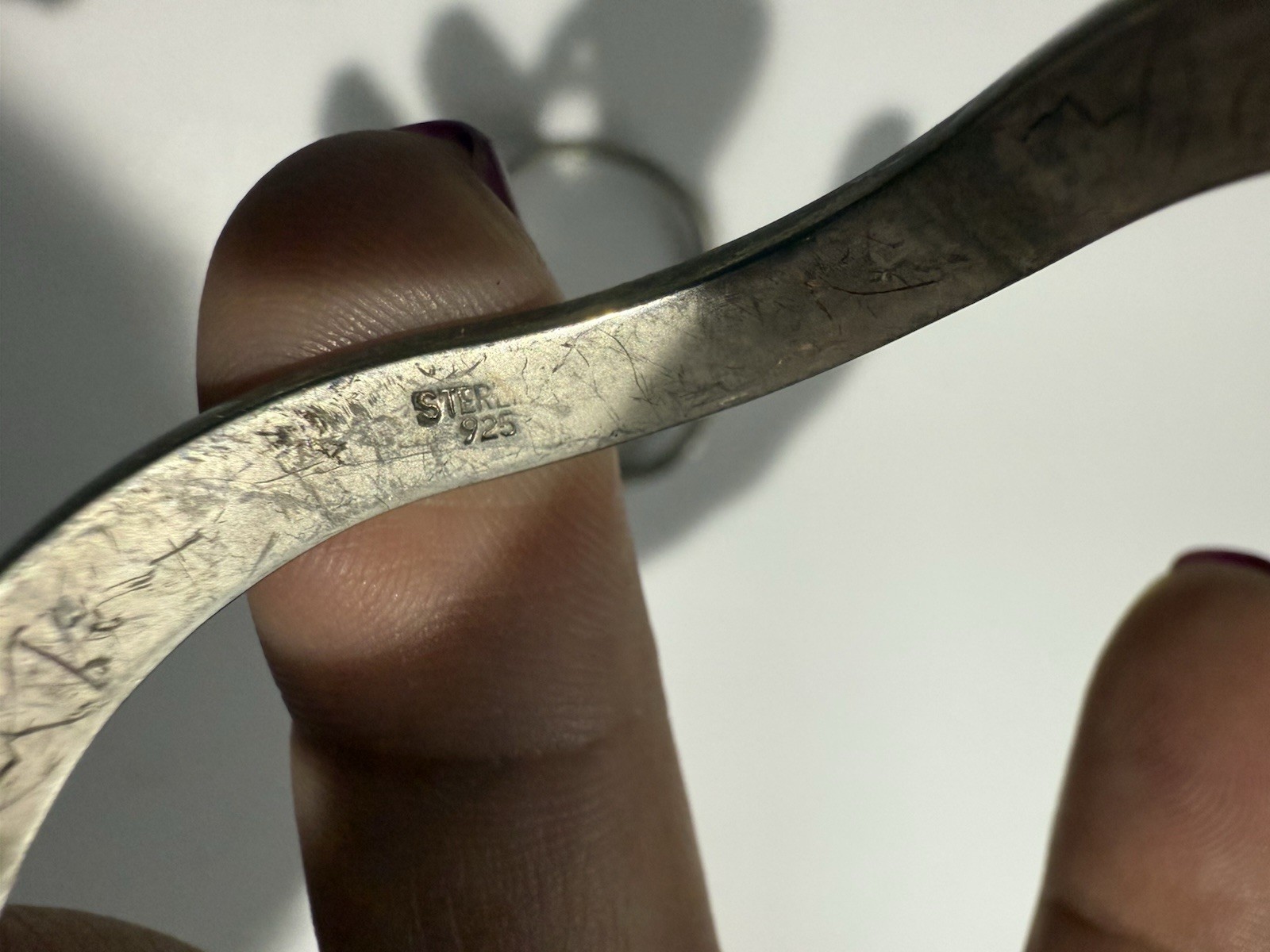 Sterling Silver 2 Stackable Stacked Hinged Wavy B… - image 8