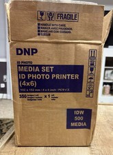 DNP Media Set ID Photo Printer 4x6" Paper and Ink Roll IDW500 350 Images NIB