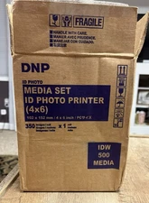 DNP Media Set ID Photo Printer 4x6" Paper and Ink Roll IDW500 350 Images NIB
