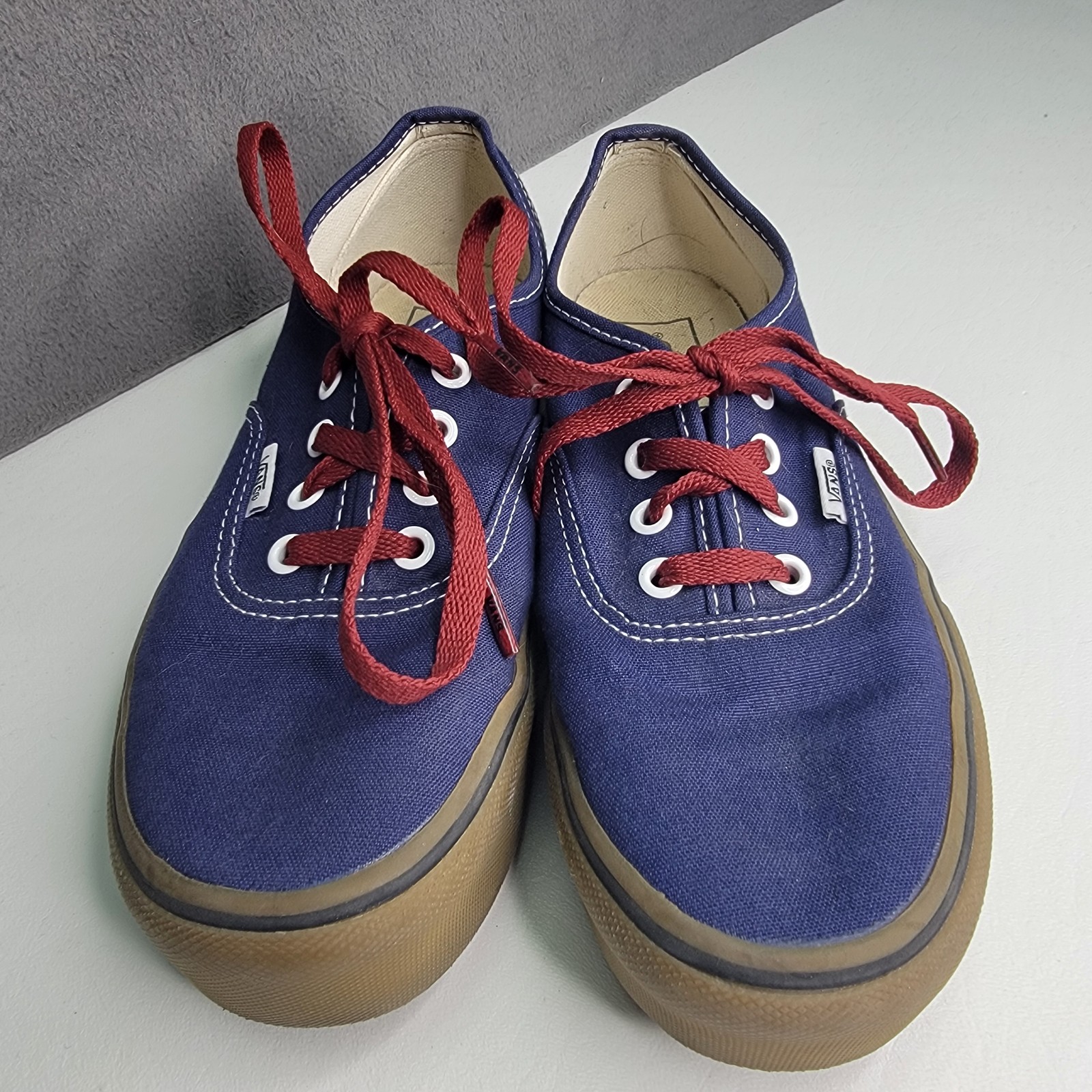 SAOLA Scarpe Vans uomo taglia 6 5 donna 8 suola gomma tela lacci rossi skate basso classico