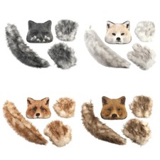 Foxes Costume Accessories Cats Half Face Mask Foxes Tail Animal Fancy Costume