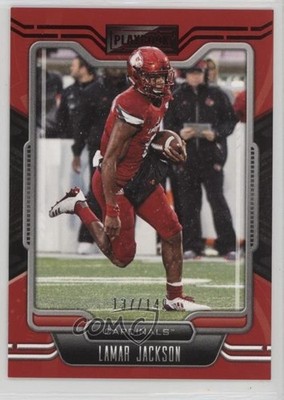 2022 Panini Chronicles Draft Picks Playbook Red 137/149 Lamar Jackson #18 7fj