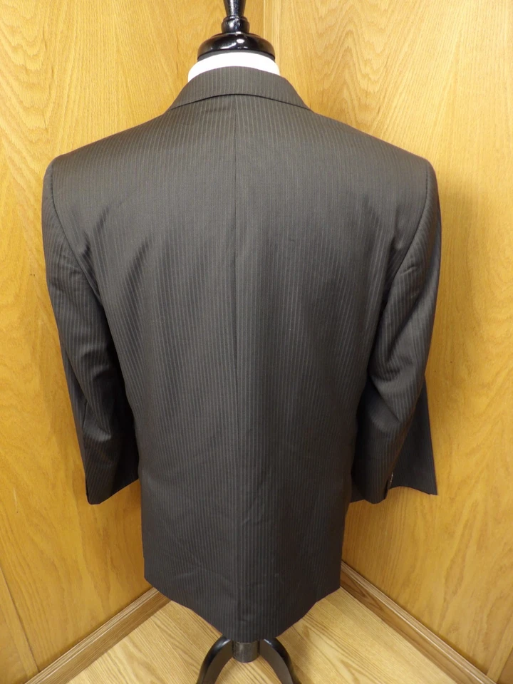 Terno masculino Park Avenue 42r 36 X 30 marrom listra de giz mistura de lã escolha ponto L#19 - Imagem 2 de 4