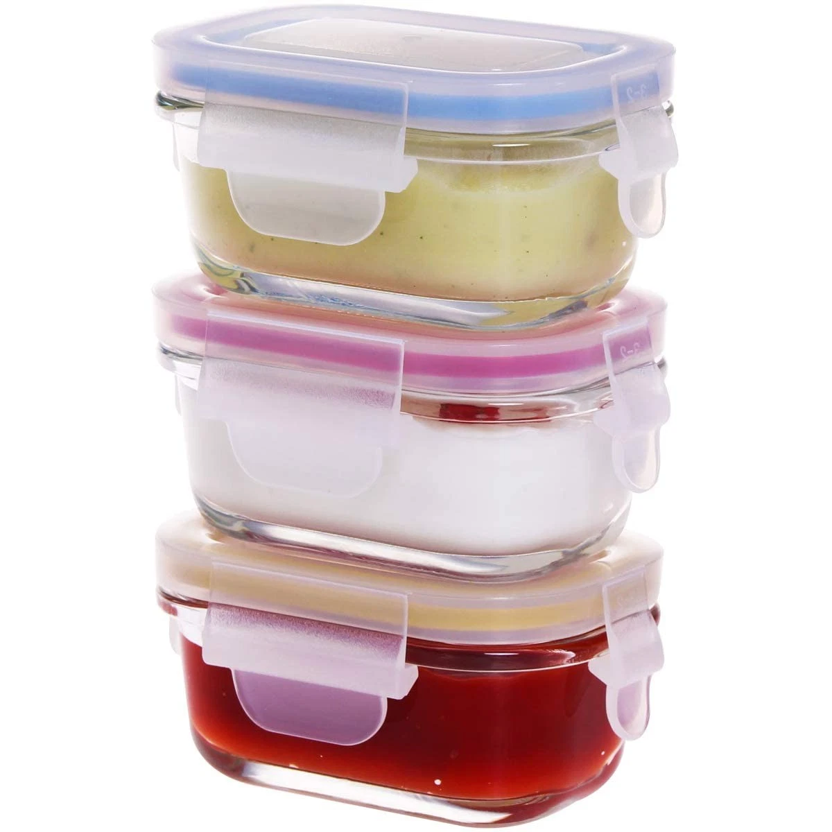 GENICOOK Borosilicate Glass Baby Meal & Food Storage Containers, 6-Piece Set