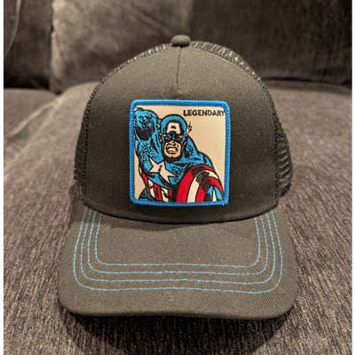 NEW Marvel Captain America Black Mesh Back Adjustable Trucker Hat
