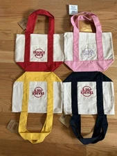 NWT Trader Joe’s mini canvas reusable tote bags set of  4 Colors