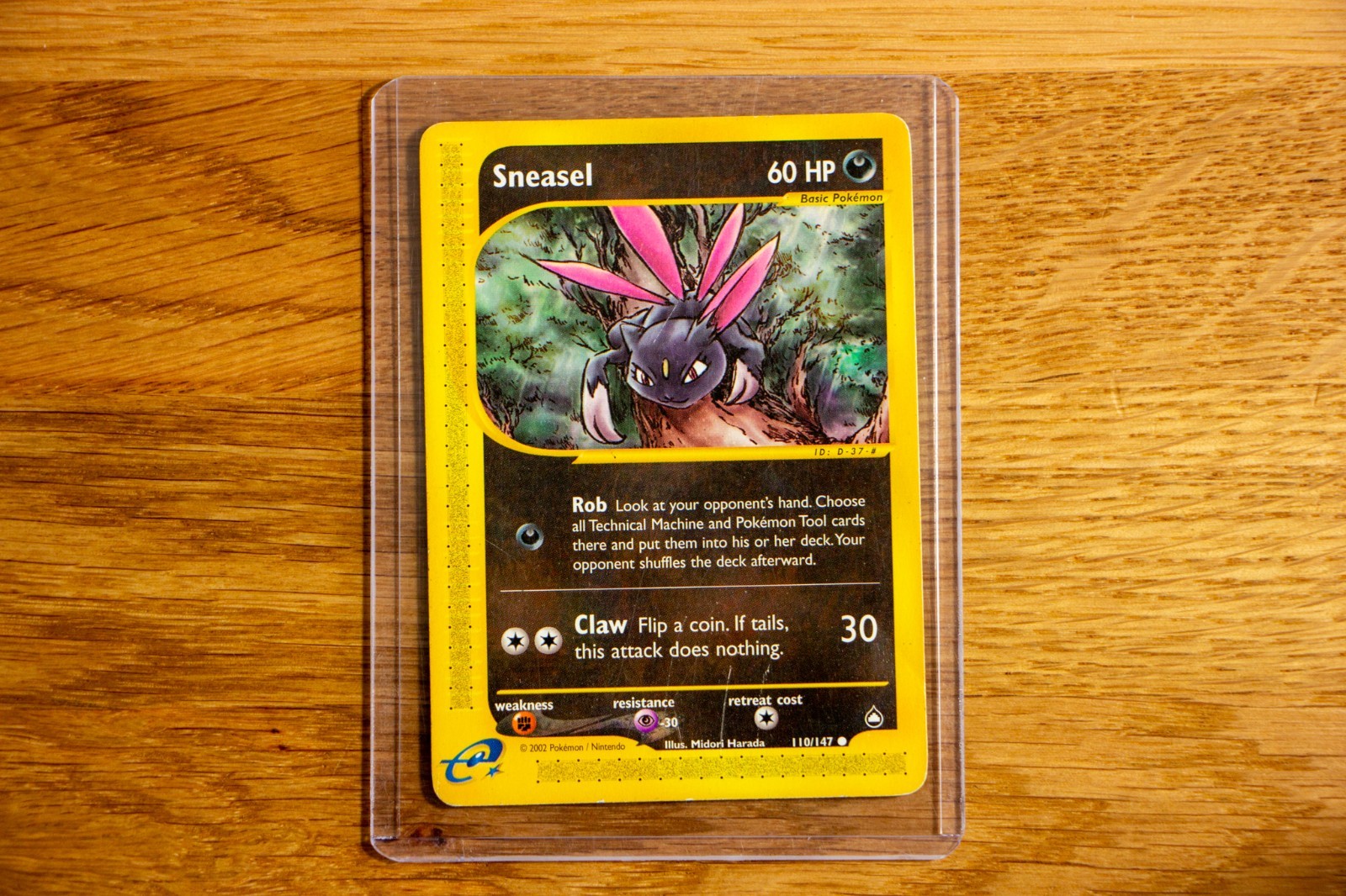 Sneasel Common 110/147 e-Card Aquapolis - Vintage English Pokemon