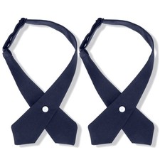 2-Pack French Girls Uniform Cross Tie Adjustable Neck Tie for School Women