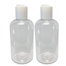 Plastic Squeeze Bottles with Disc Cap, 8 oz/2-Pack, 8 oz / 236 ml, Clear