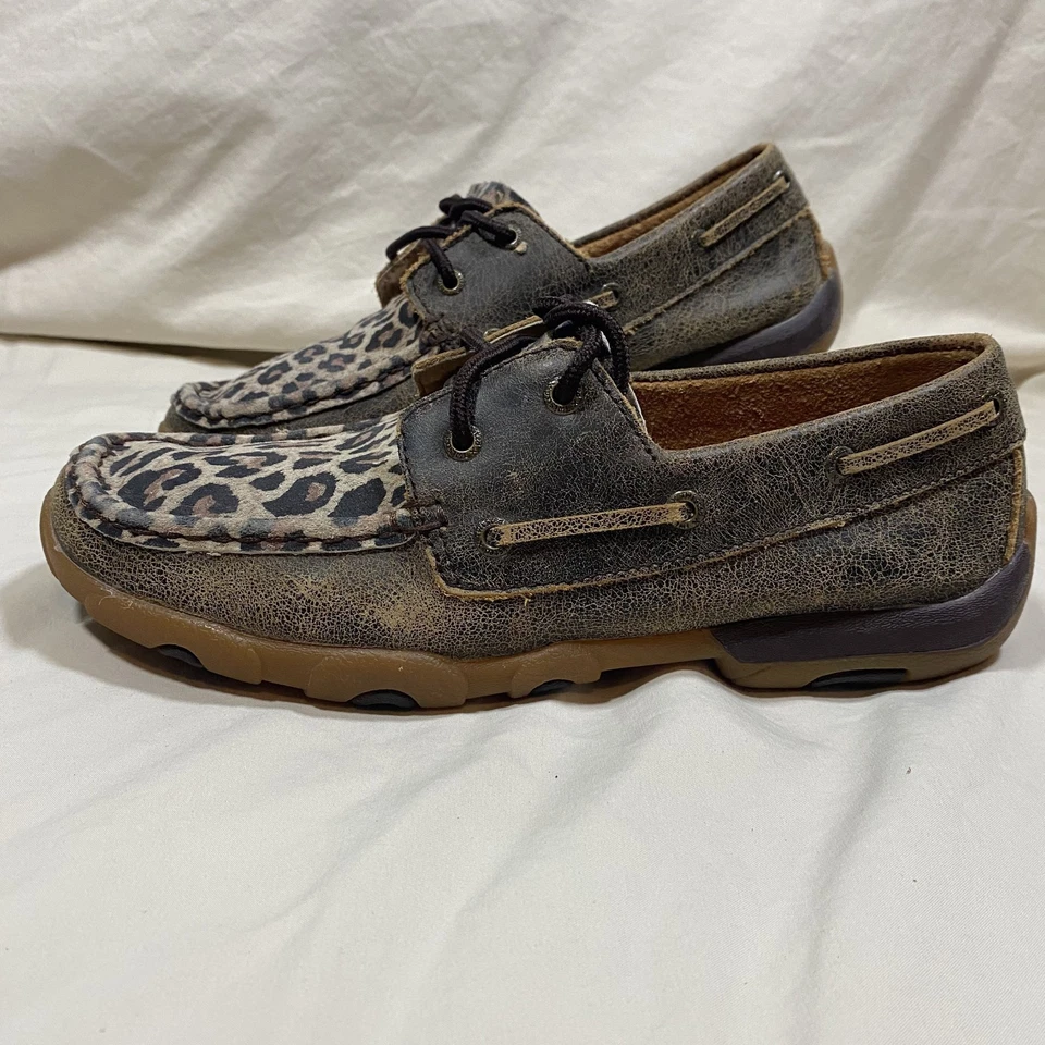 Zapatos de barco Twisted X para mujer WDM0057 sin usar, en caja, cuero marrón TALLA 9M Foto 3 de 4