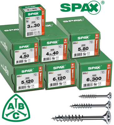 Spanplattenschrauben Holzschrauben Torx Spax Senkkopf Wirox 3,5x30 - 6x300 mm