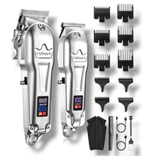 Ufree Professional Hair Clippers & Trimmer Set Cordless Barber Kit LED Display 