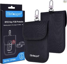 Faraday Bag for Key FOB 2 Pack , RFID Key FOB Protector RF Car Signal Blocking