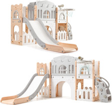 Toddler Slide 8 in 1 Toddler Playset for Toddlers Age 1-3, Baby Playset for Indo