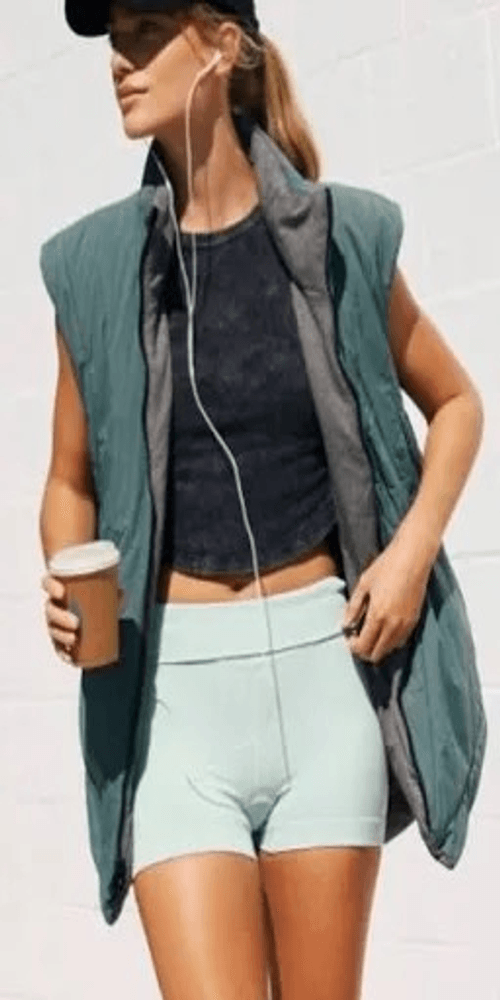 Free People Movement Slalom Reversible Fleece Vest - Midnight Jade