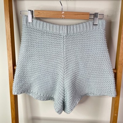 Saba Skirt Shorts Womens Extra Small Blue Crochet High Waisted Pull On Chino