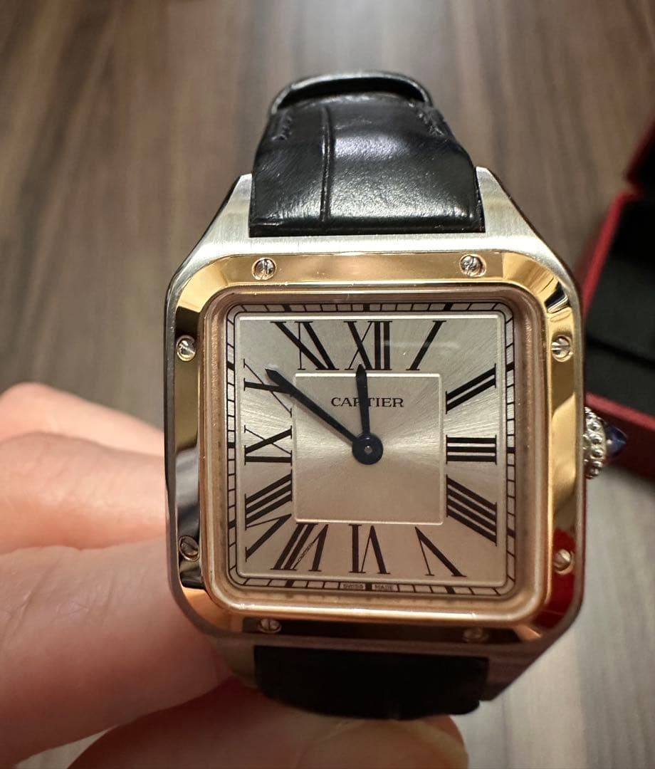 Cartier Santos Dumont Pink Gold Steel