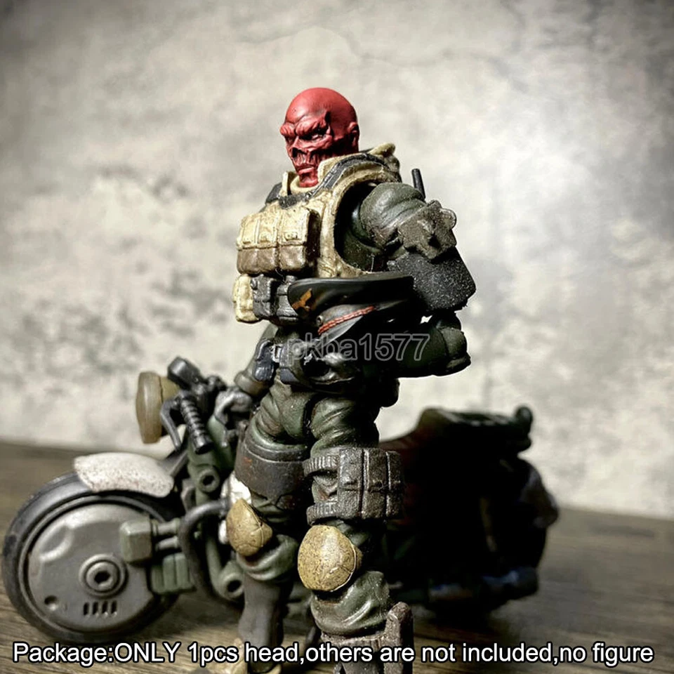 Premium 1/18 COOL Calavera Roja con Sombrero Cabeza de Soldado Esculpida para Figura de Lluvia Ácida de 3.75" Foto 4 de 4