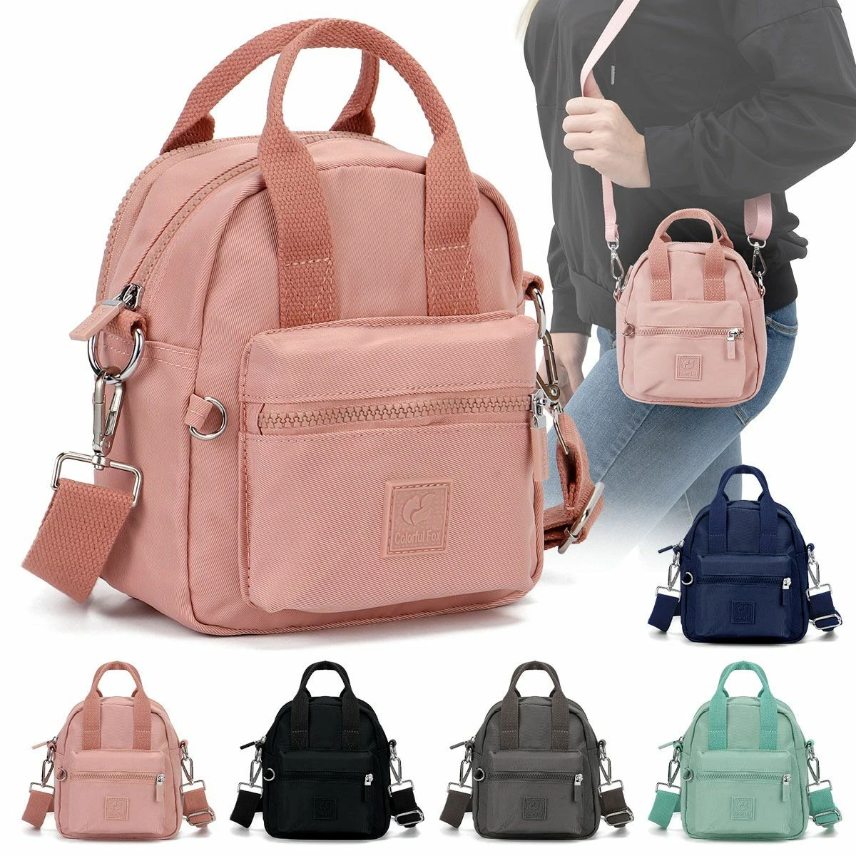 Women Waterproof Mini Backpack Purse Adjustable Strap Shoulder Travel  Rucksack