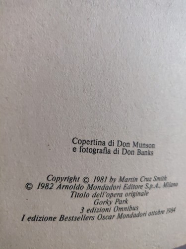 GORKI PARK - Martin Cruz Smith - Mondadori - Bild 3 von 3