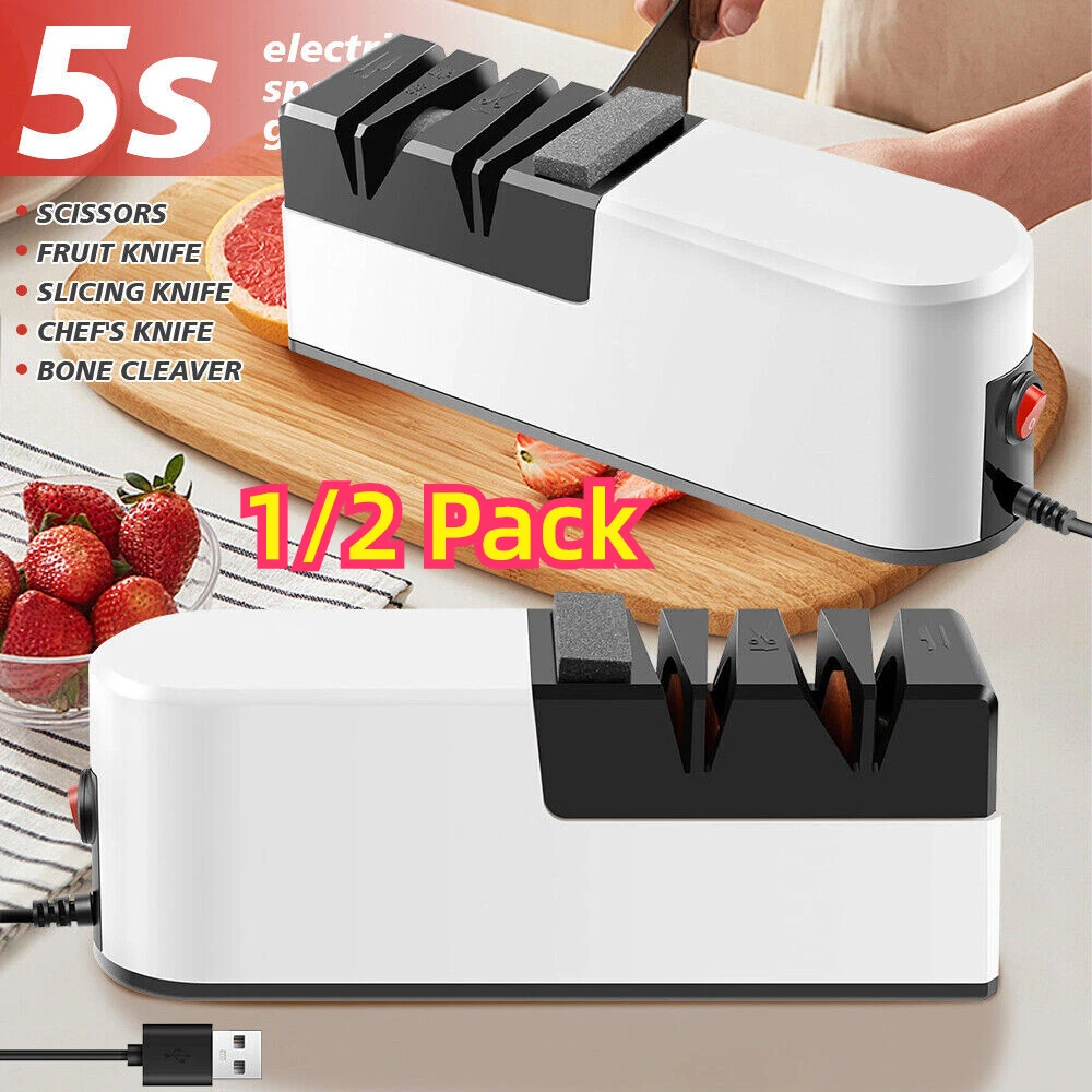Electric Knife Sharpener Professional Kitchen Scissors Sharpening Tool 4 Stage