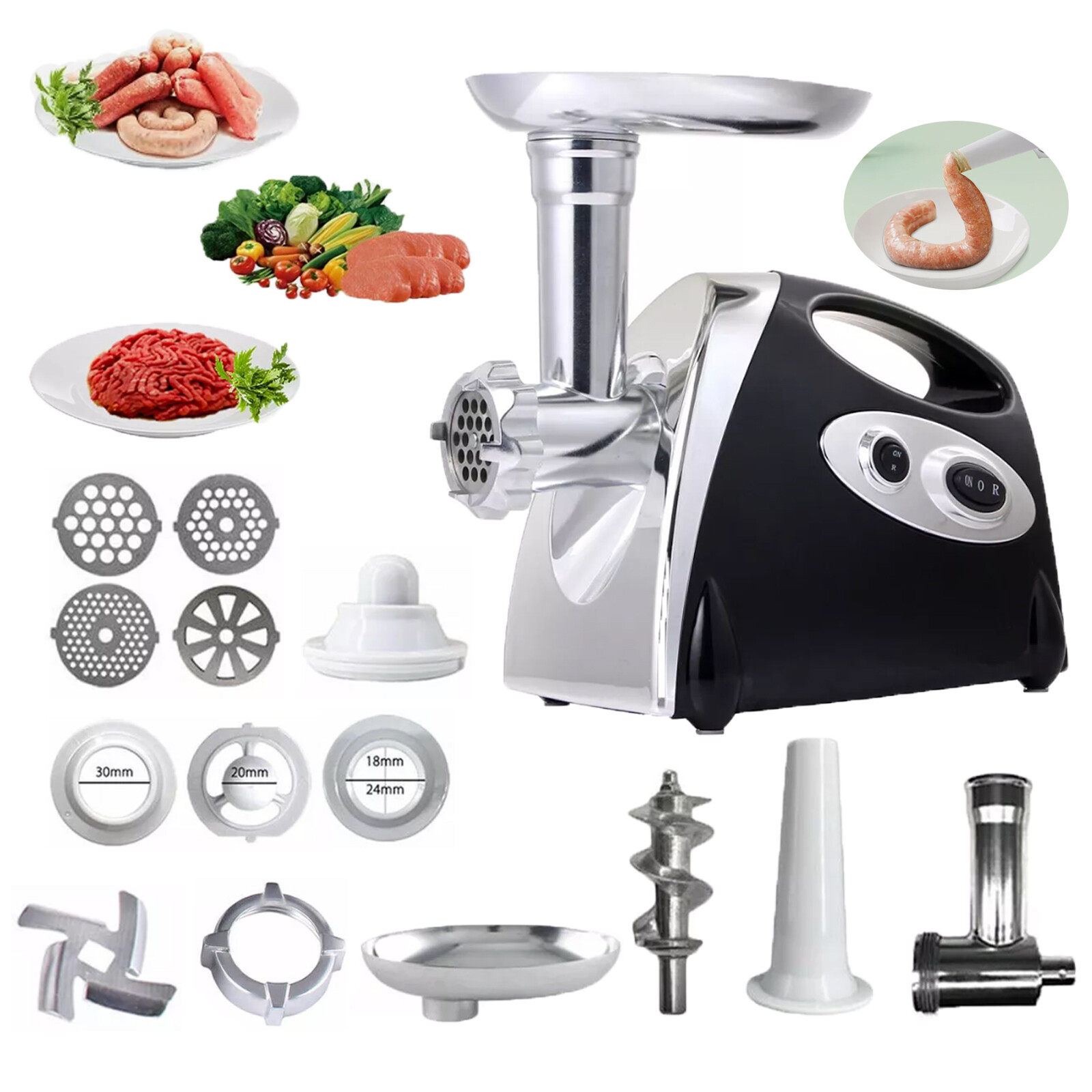 Electric Meat Grinder Attachment for Kitchen Mixer Mincing Sausage Stuffer Set