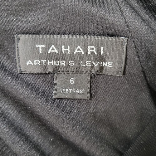 Tahari ASL Jumpsuit Size 6 Black Long Bell Sleeves Surplice Wide Leg Pockets - Picture 4 of 6