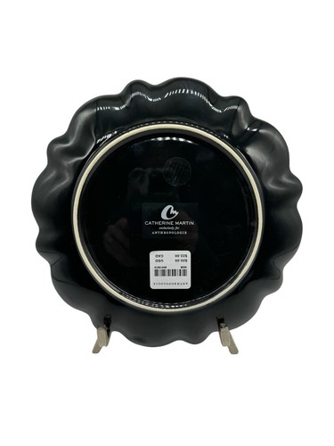Catherine Martin Starry Night Anthropologie Dessert Plate 8" Black Gold Art Deco - Picture 13 of 14