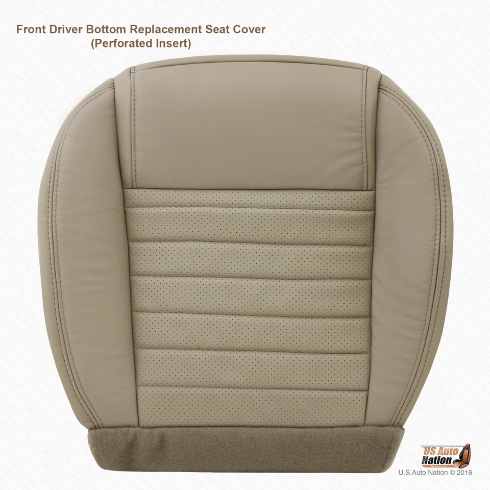 Ford Mustang 2005 2006 2007 2008 2009 conductor parte inferior cubierta de asiento de cuero "TAN" Foto 2 de 4