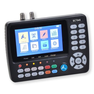 Sat Messgerät für DVB-S/S2, DVB-T/T2 & DVB-C | Sat Finder mit 4,3'' TV Bildschirm