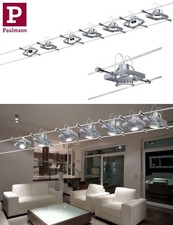 Paulmann LED Seilsystem Mac II Chrom matt 7Spots ohne Leuchtmittel GU5,3 Dimmbar