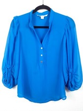 Diane von Furstenberg sheer balloon sleeve Blouse size 0