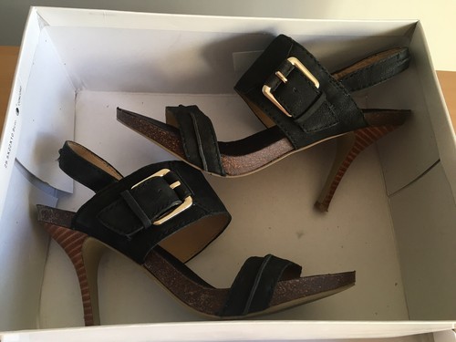 NINE WEST BLACK SUEDE HIGH HEELS (4in) , AU8/EU39/ UK6 - Picture 2 of 3